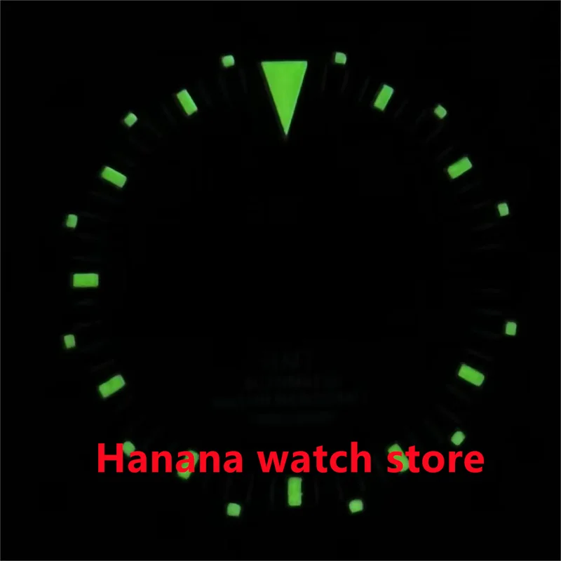 BLIGER 29mm black dial green luminous index suitable for NH34 movement watch accessories