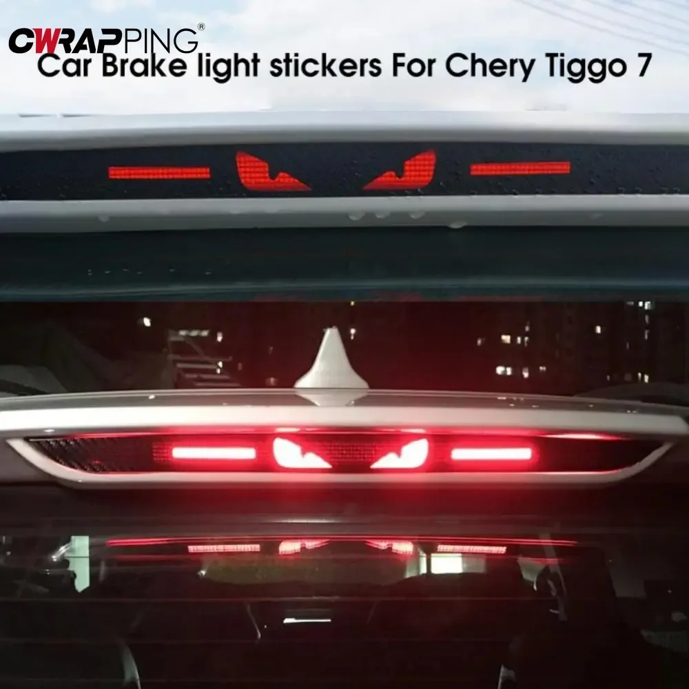 1PCS Car Personality Eagle Eye Brake 2025 Tail Light Sticker Auto Light Hawkeye Styling Decorate Sticker for new Chery Tiggo 7 Stickers
