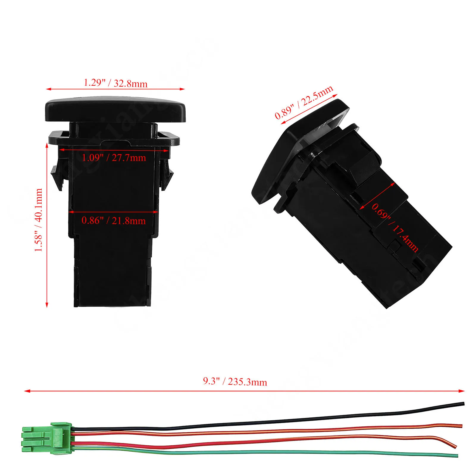 Momentary Push Switch GARAGE OPENER for Toyota Prado150 200 Cruiser 2015 Hilux GUN HiAce RAV4 12V 3A OEM (ON) OFF Green
