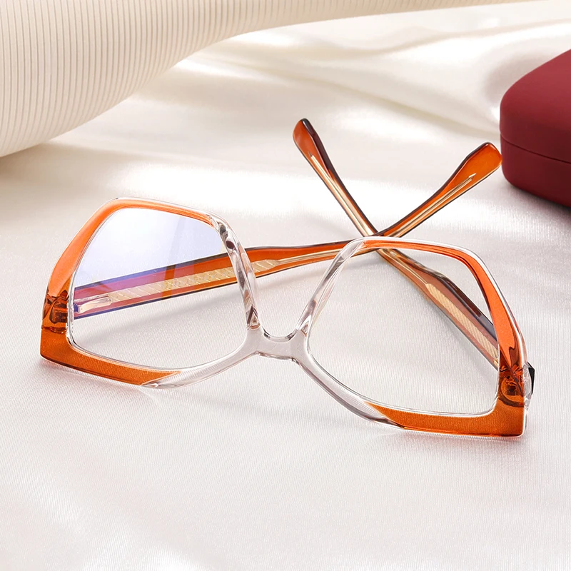 fa e Large Photochromic New Myopia Frame Glasses Women Cat Eye Spring Leg Nearsighted Eyelasses With Diopter lasses