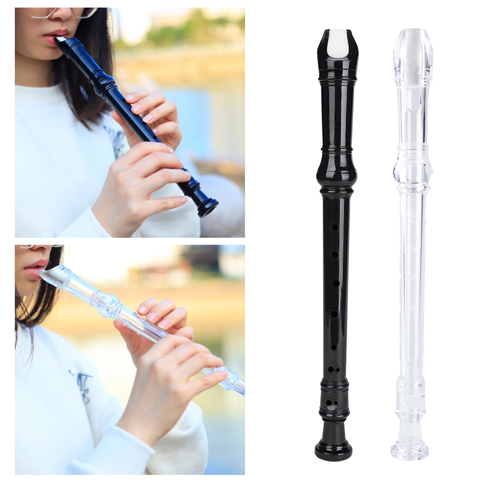 8 8-Hole ABS Professional Hole Soprano Recorder Key from G Long Flute smile