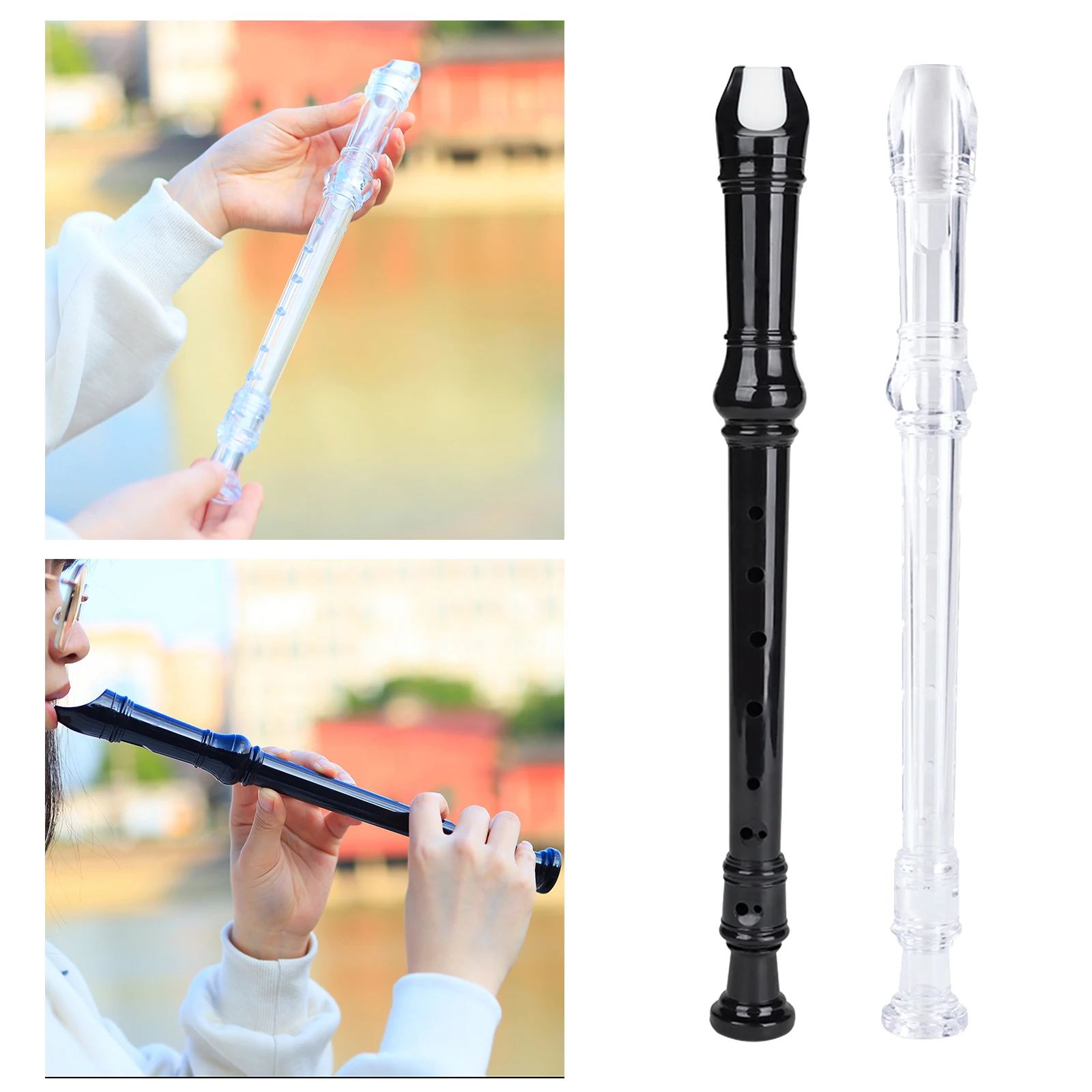 8 8-Hole ABS Professional Hole Soprano Recorder Key from G Long Flute smile