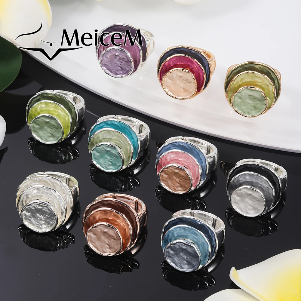 Orange Rings New In Layered Circular Girl Jewelry Women Christmas Vintage Adjustable Aesthetic Trends 2023 Ring For ddmysmile Women Smile