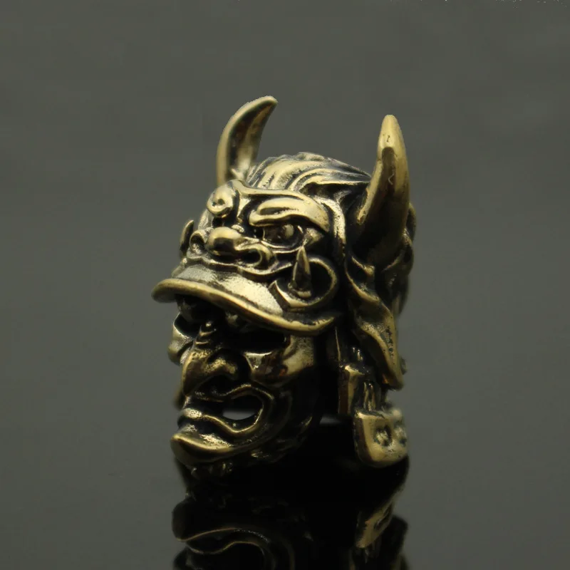 Helmet Eagle Nose Samurai Knife Beads Woven Paracord Lanyard Pendants Outdoor EDC Umbrella Rope Brass DIY Accessories smile