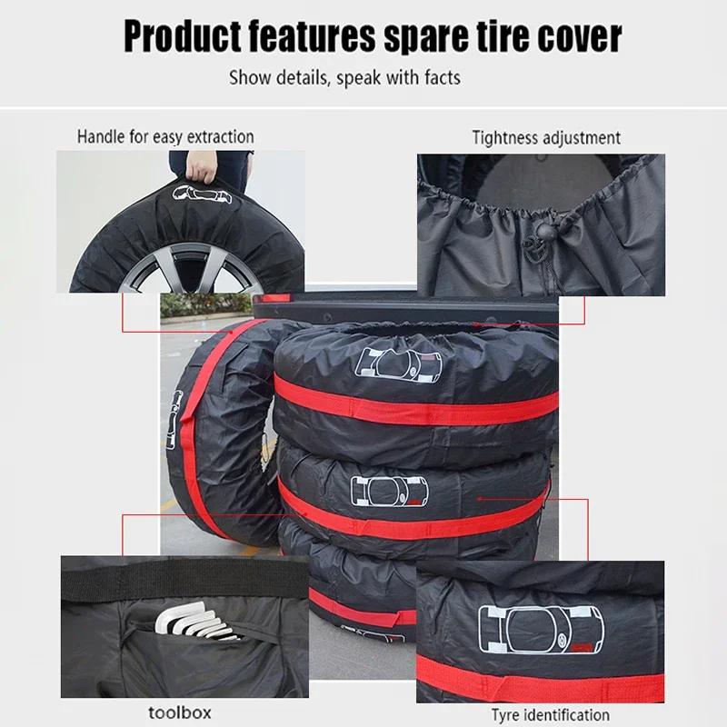 Bags Dustproof Storage Tire Waterproof ddmysmile S/L Universal Car Spare Cover Case Polyester Vehicle Wheel Protector Portable Wheel Bags Smile
