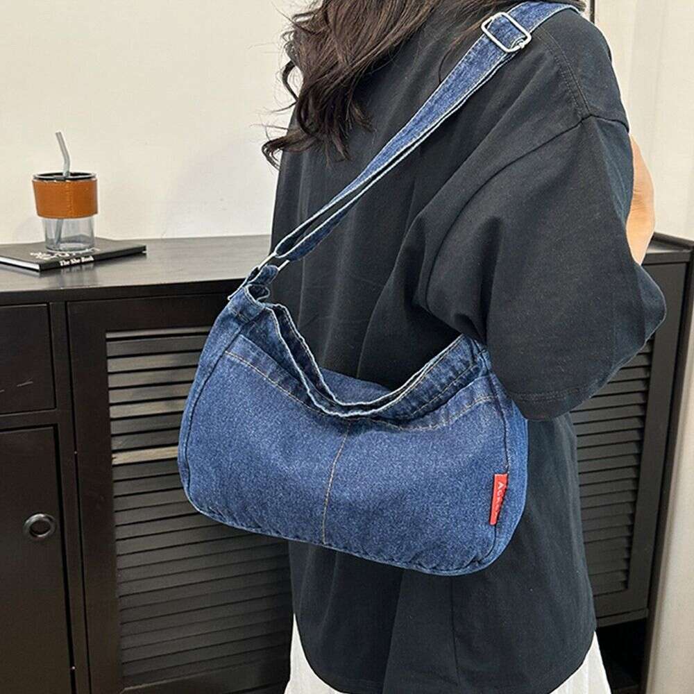 Denim Fabric Crossbody Personality Ultra-large Capacity Vintage Tote Bag Gentlewoman Shoulder Bags Handbags