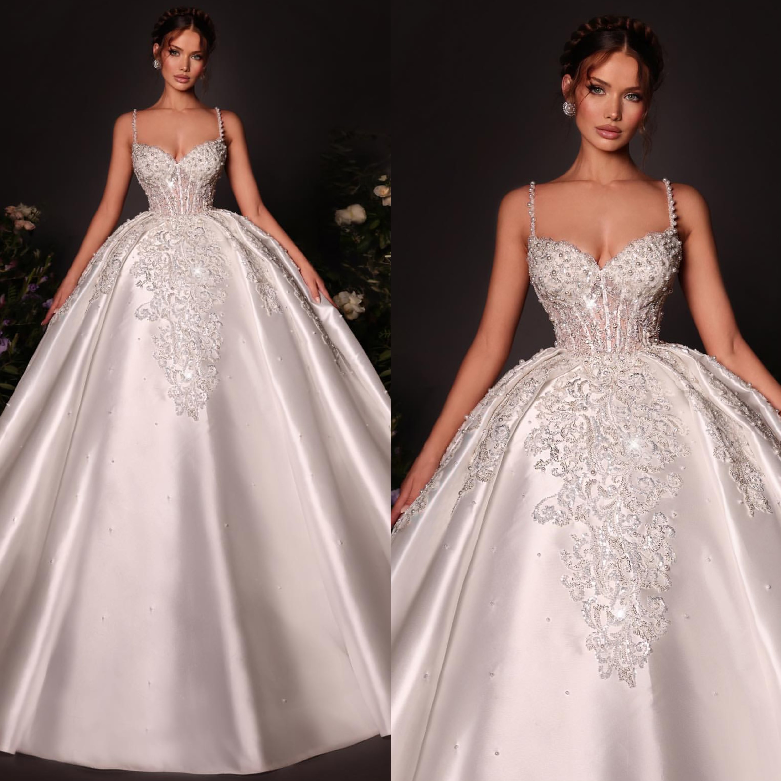 Gown Garden Ball Dress For Bride Spaghetti Appliqued Wedding Dresses Bridal Gowns Vestido De Noiva Ruffle Backless Robe Mariage es s