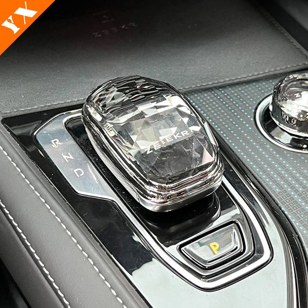 Geely Zeekr 001 For 2021-2024 Rhinestone Look Trim Car Gear Shift Handle Knob Frame Cover Styling Accessories smile