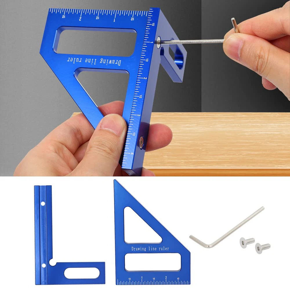 3D 2025 Multi-Angle Measuring Ruler Aluminum Alloy Woodworking Protractor Miter Triangle Ruler Measuring new Tool for Engineer Carpenter