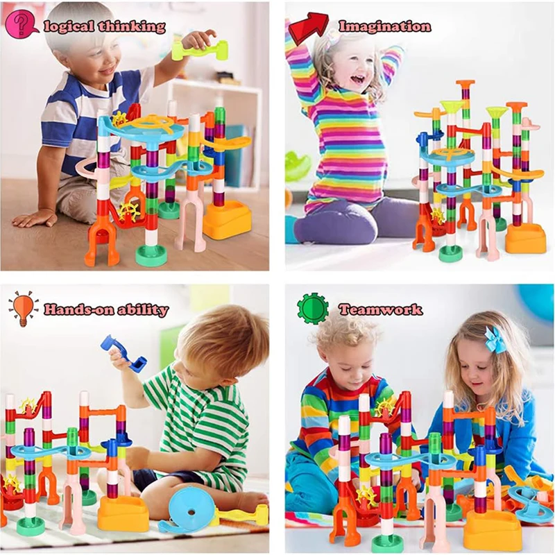 Marbles new Run Catapult Track Building Blocks Slide Beads Educational Toys Children 2025 Gift Race Balls Toy Marble Track Race Set