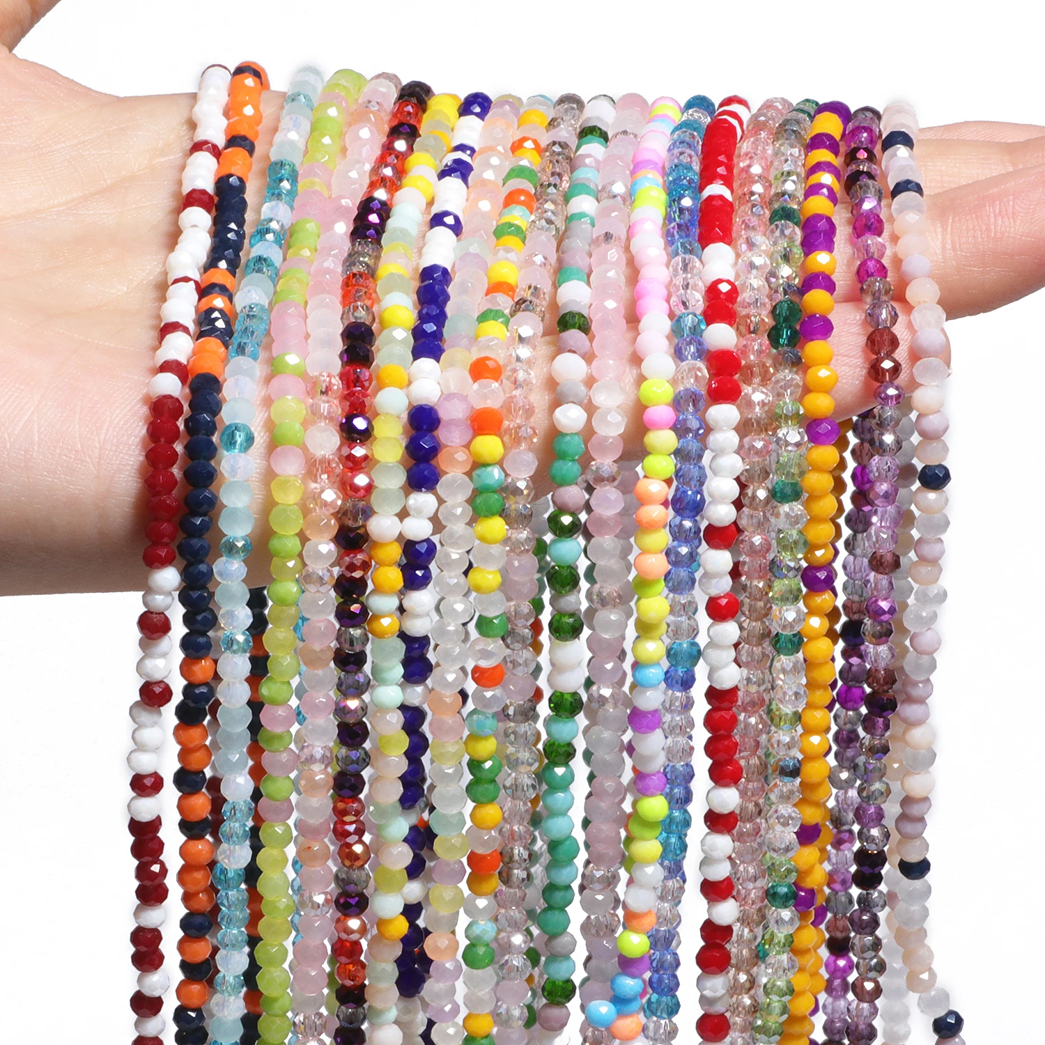 3mm Austria Faceted AB Colorful Mixed Crystal Bead Rondelle Tiny Waist Beads Charms Jewelry DIY Make Supply Accessory Wholesale