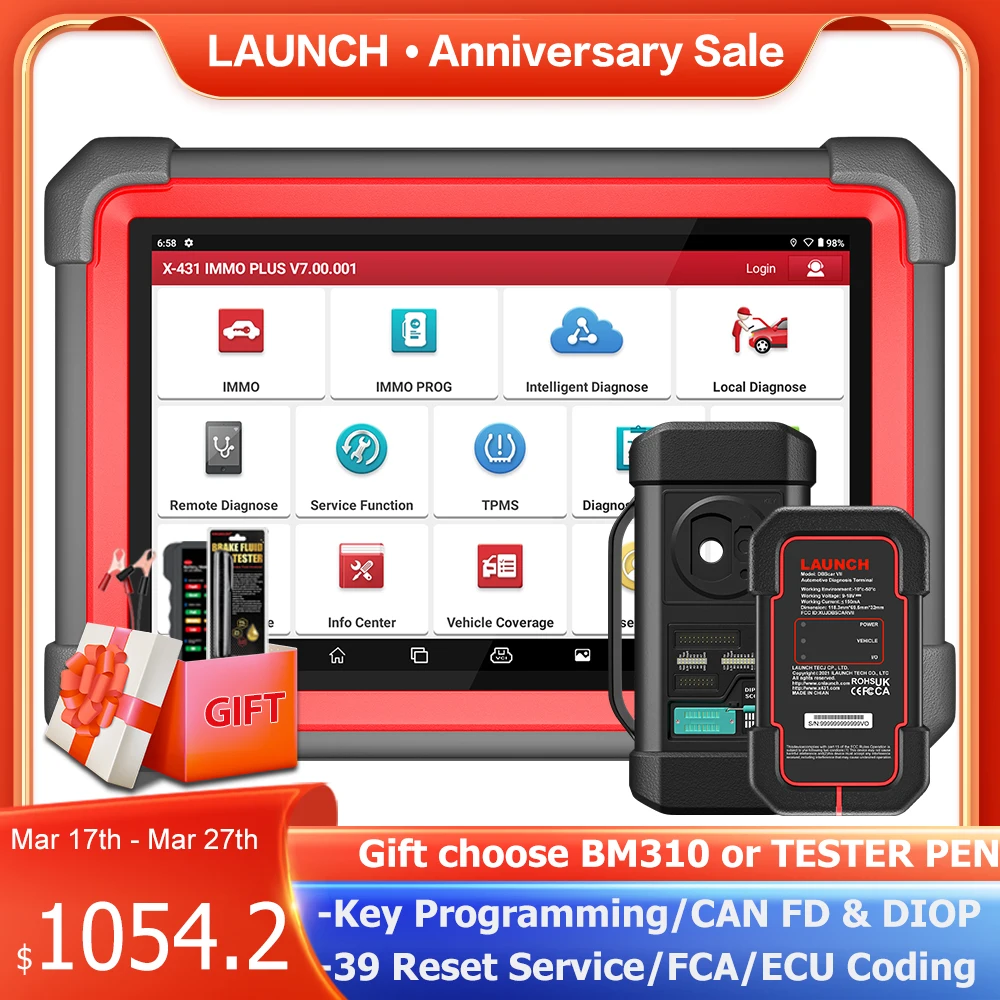 LAUNCH X431 IMMO Plus Key Programmer X-PROG 3 Auto Master Key Tools OBD OBD2 All System Diagnostic Scanner 39 Reset Smart Keys