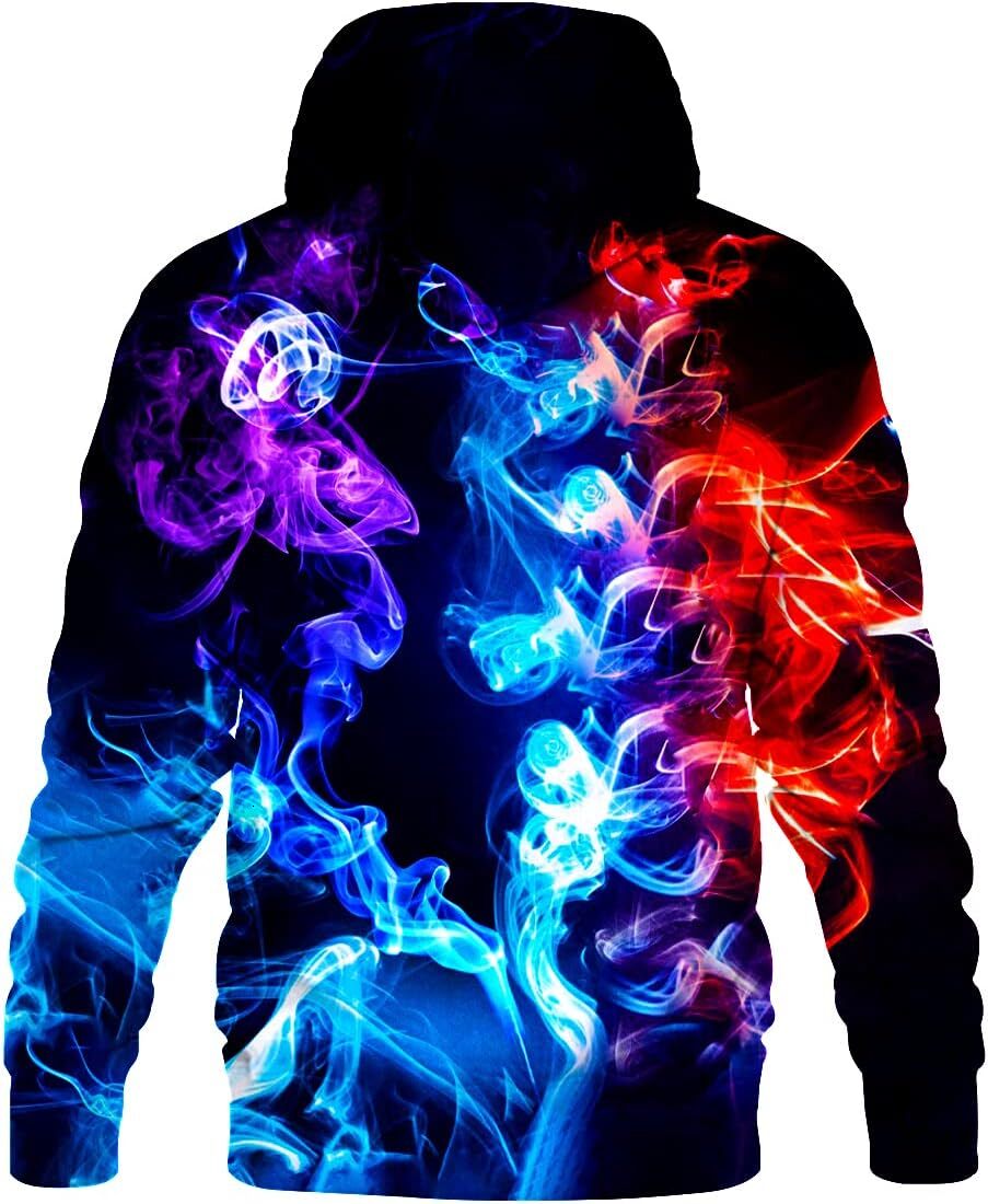 Hoodie for Mens Womens Unisex Graphic Print Hoodies 3D Colorful Novelty Design Long Sleeve Sweaters with Pocket Graphic Dreamy Starry Sky