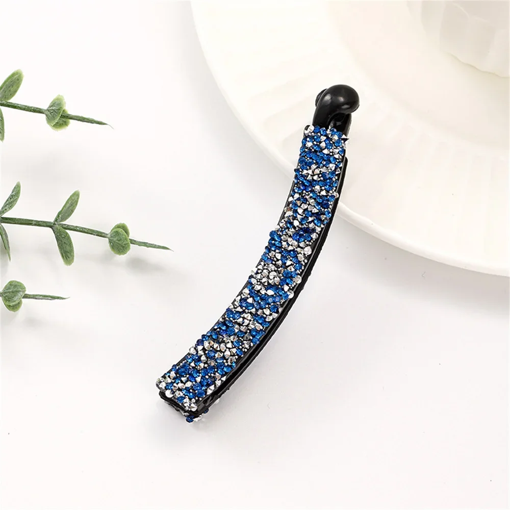 Rhinestone Crystal Banana Hair Clips Women Girls Pearl Fish Shaped Barrettes Ponytail Holer Claws Grips Clamp Hair Accessories