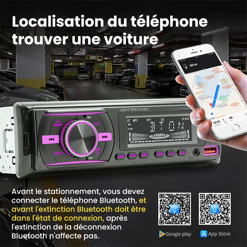 General Car Radio Bluetooth Automatic Radio Stereo 12V MP3 audio player Built-in AUX/FM/USB/BT support Find car voice Assistant