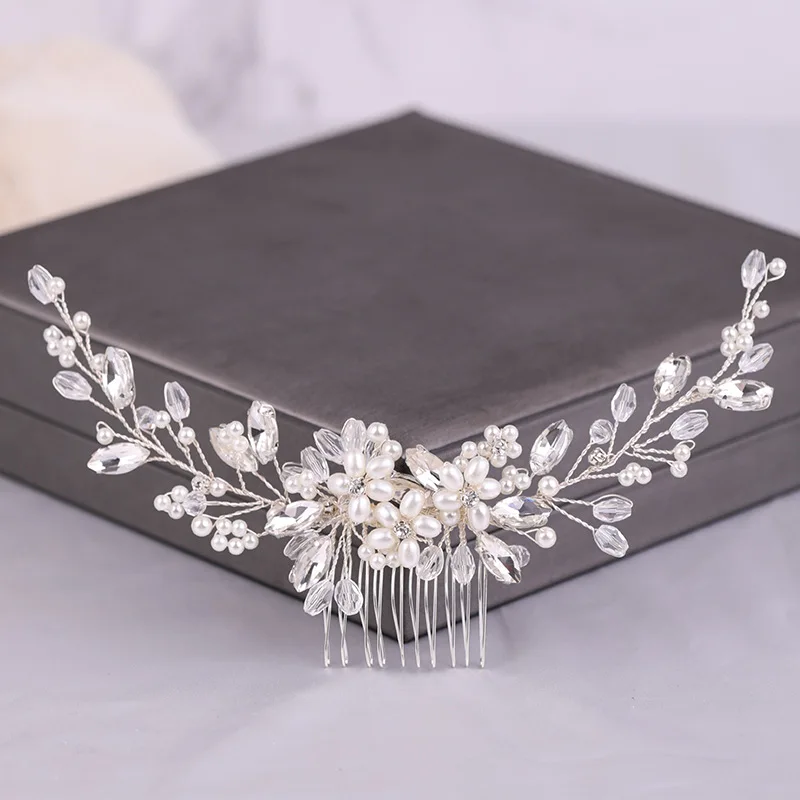 ddmysmile Comb Super Hair Wedding Fairy Pearl Hair Pins And Clips For Women Bride Rhinestone Headbands Bridal Hair Jewelry Accessories Smile