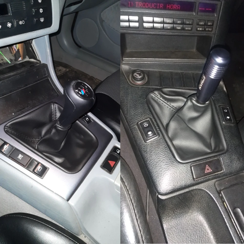 E36 For E30 E39 E46 E81 E82 E87 E88 E90 E91 E92 E93 Gear Shift Knob Lever Stick Pen Gaiter Boot Cover Case Collar PU Leather smile