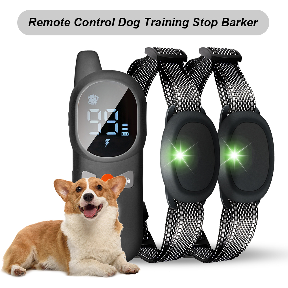 Dog Bark Collar Electric Dog Training Collar Sound Vibration Shock Rechargeable Remote Control Anti Bark Dog Collar Pet Clicker