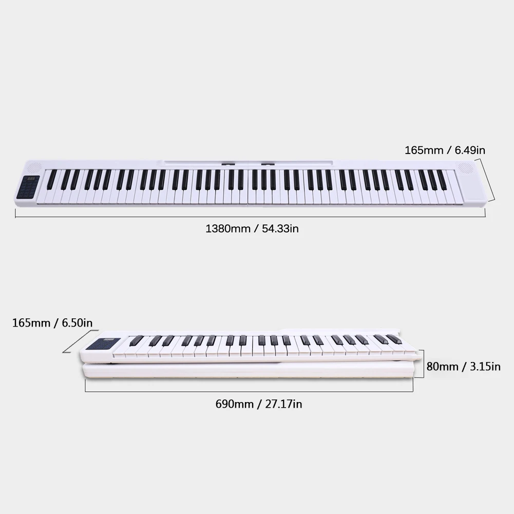 Portable 88 Keys Foldable Electric Piano Digital Piano Multifunctional Electronic Keyboard Piano for Piano Student Beginners