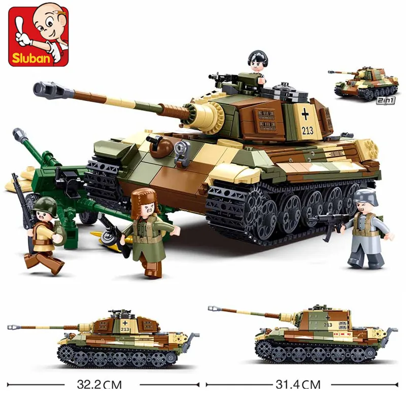 Landings 2022 Land Normandy Force Army Technical Ww2 Building ddmysmile Blocks SWAT Soldiers Heavy Tank Bricks Creative Boys Toys Smile