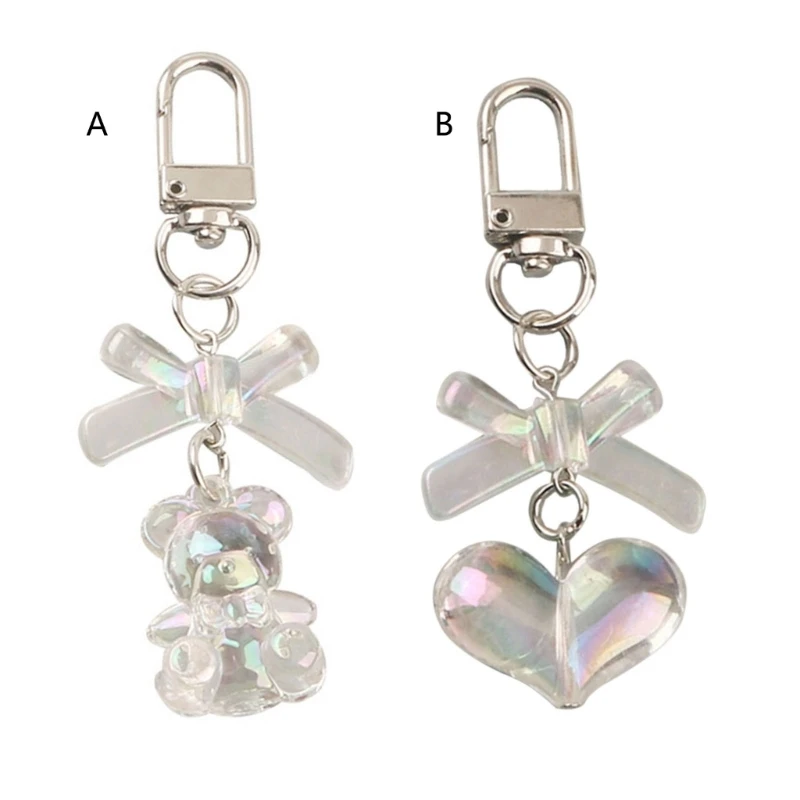 Shape Keyring Heart/Bear Keychain Commemorative Keychains Resin Material Keys Rings Car Keys ddmysmile Jewelry Gift For Women Girl Smile