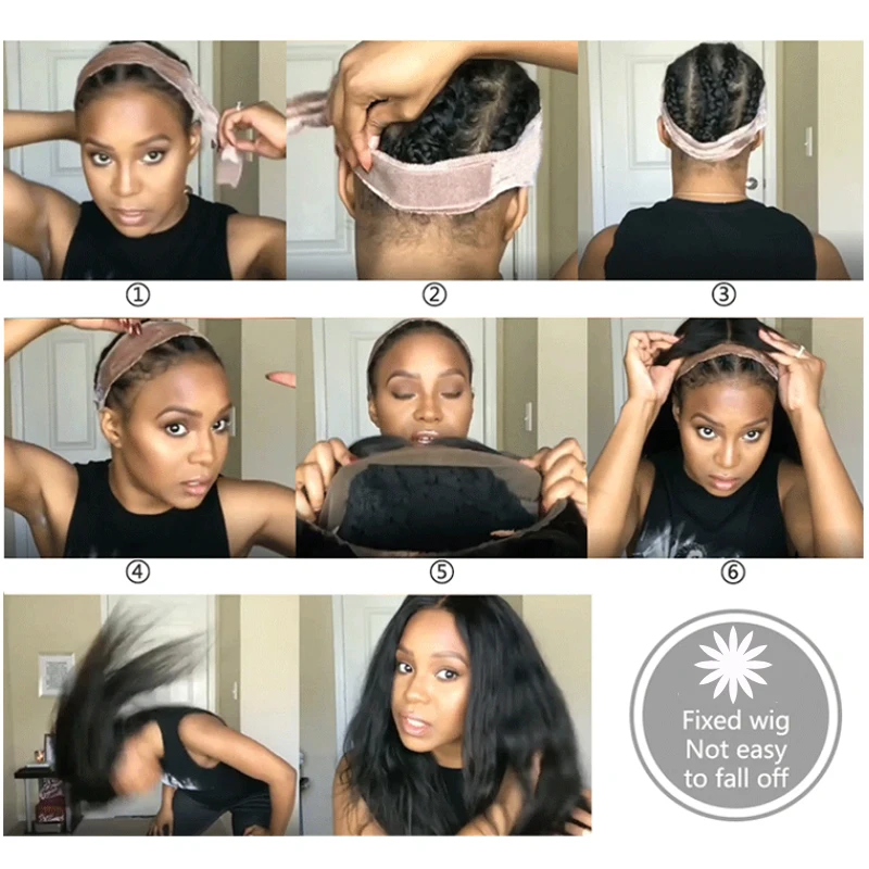 hot sale Adjustable Grip Headbands For Lace Frontal Wigs Double Sided Velvet Non-Slip Elastic Hair Band