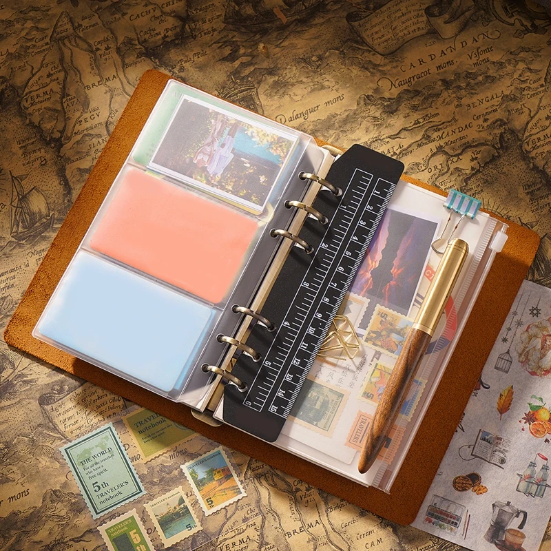 Notebook Loose-Leaf Binder Leather Journal Notepad With Zipper ddmysmile Binder Bags Card Pockets A5/A6/A7 Budget Planner Dropshipping Smile