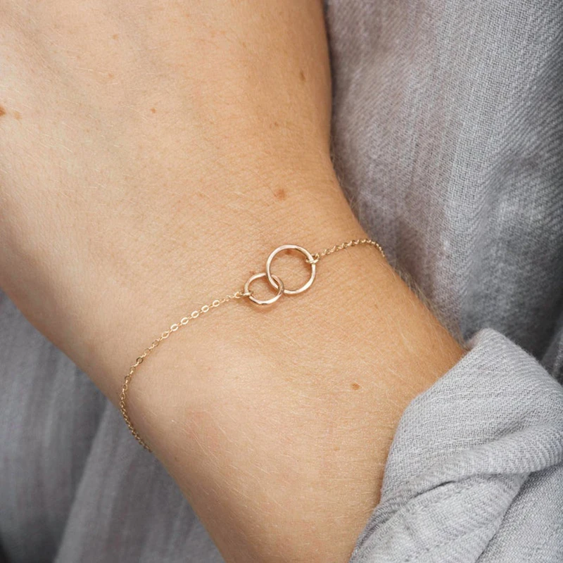 Aide Heart 925 Sterling Silver Small Beads Thin Chain Bracelets For Women Minimalist 18K Gold Bracelet Party Jewelry Accessories