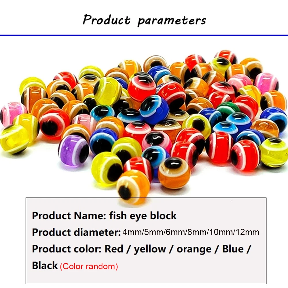 100pcs Fish Eye Fishing Beads Mixed Color Luminous Carolina Rigs Taxes Rigs Fishing Beads DIY Kit Bass Fishing Tackle