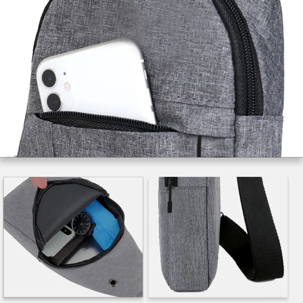 Multifunctional Chest Casual Men's Bag Flamingo Print Shoulder Bag Men's Short Travel Messenger Bag Double Storage Bag Waist Bag smile