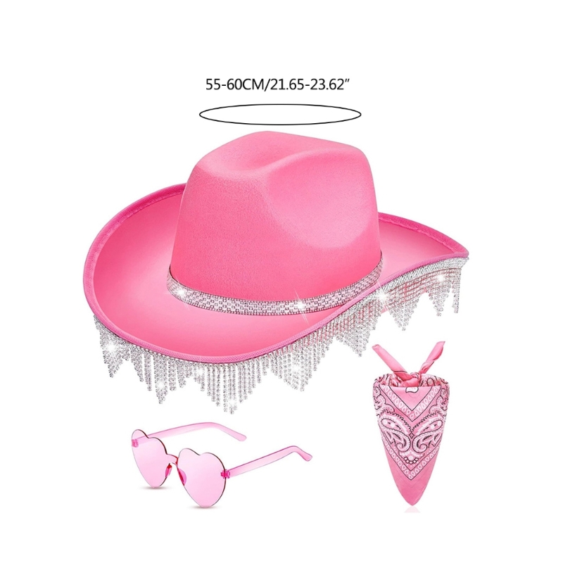 Bridal Headscarf Costume Hat Shower Heart Sunglasses Roleplay Cowboy Accessories smile