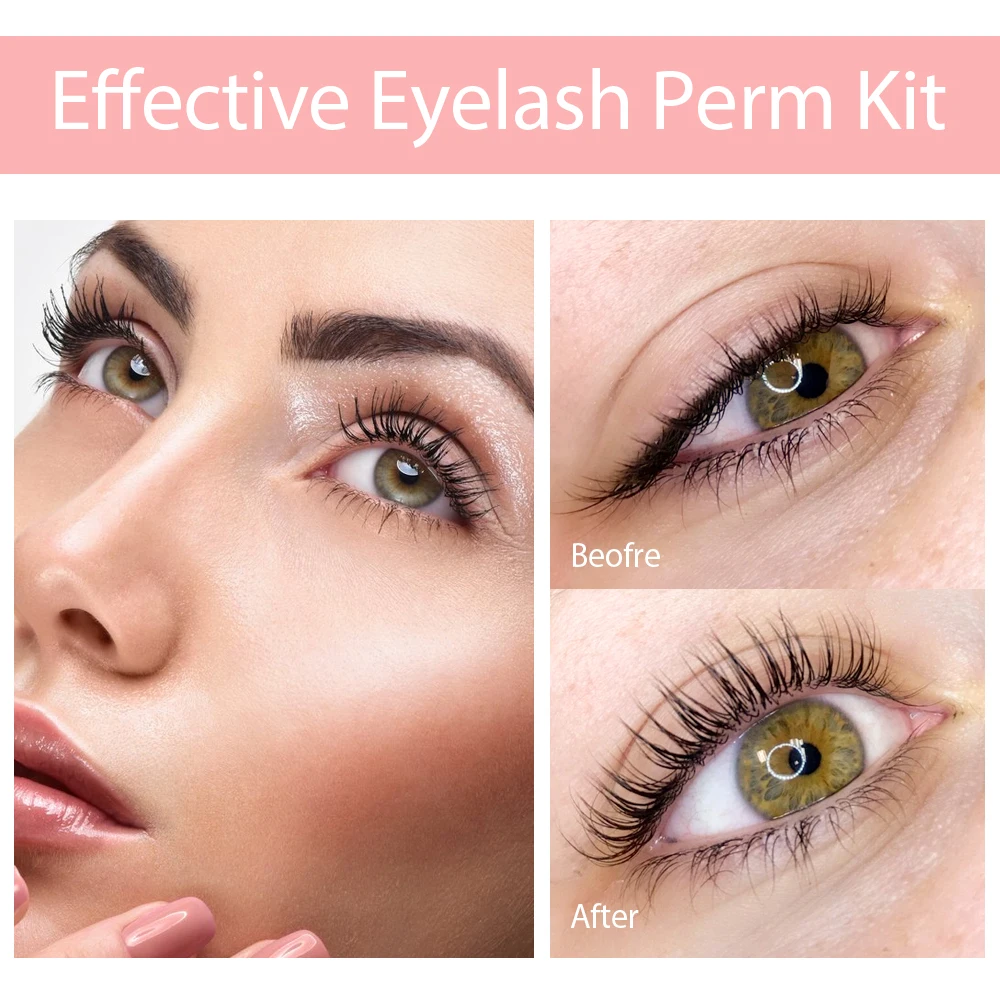 with Get Stunning Eyes ICONSIGN Lash Lift Kit and Calia Perm Eyelash Enhancer Professional Makeup Set smile