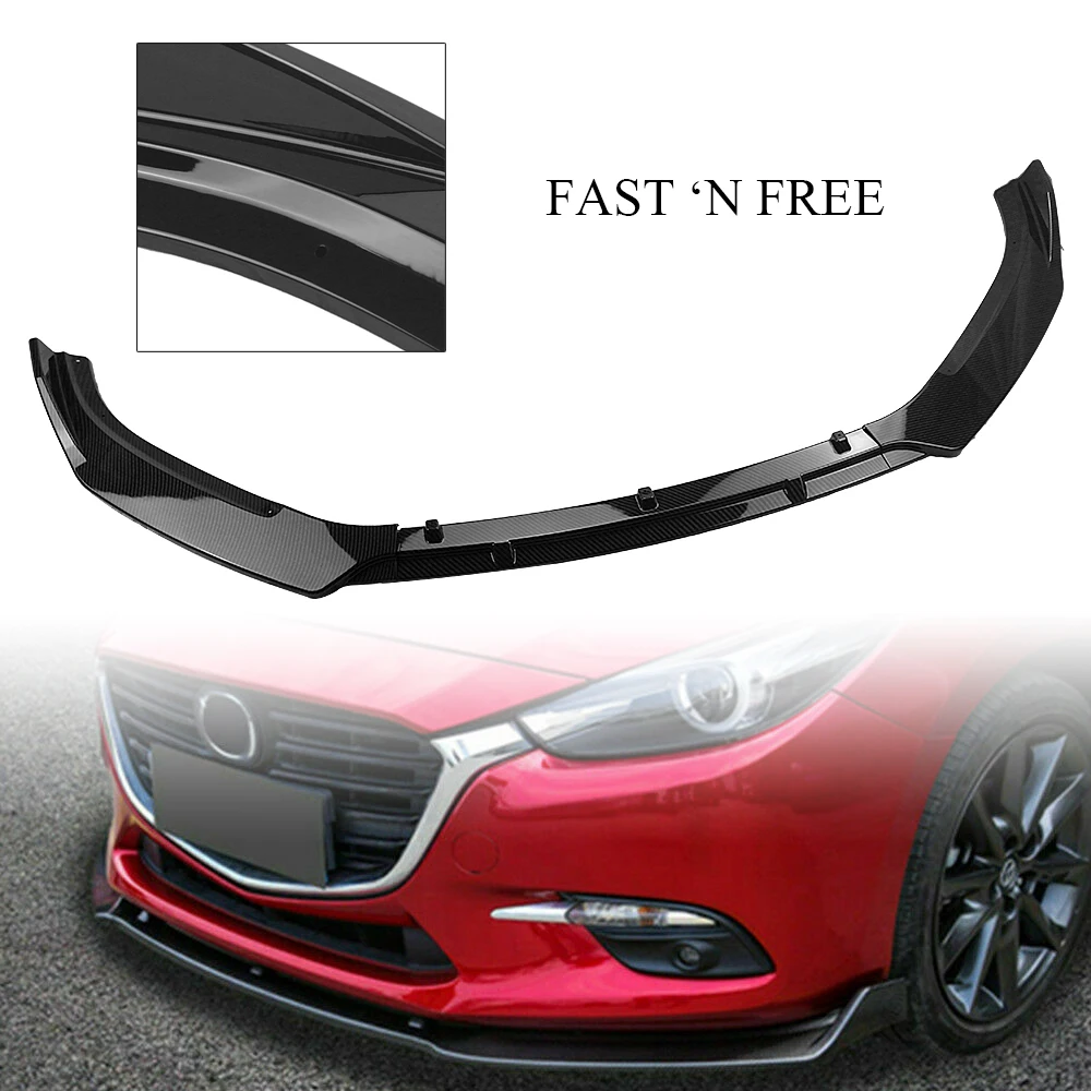 Car Front Bumper Spoiler Lip Lower Guard Plate Splitter Strip Bracket Board Blade For Mazda 3 Axela Sedan 2014-2018