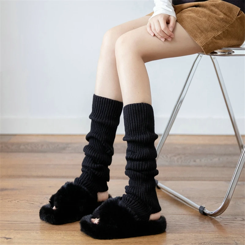 Leg New Jk Lolita Warmer Women Autumn Winter Knitted Foot Cover Long Socks Korean Y2k ddmysmile Punk Gothic Crochet Socks Boot Cuffs 2023 Smile