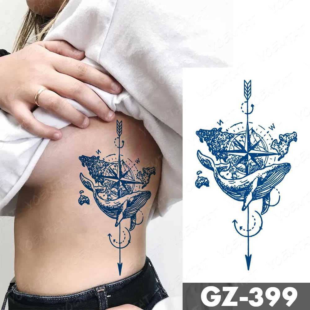 Semi permanent waterproof temporary tattoo sticker fruit juice long-lasting ink tattoo thread rose herb fake tattoo female body art W241109