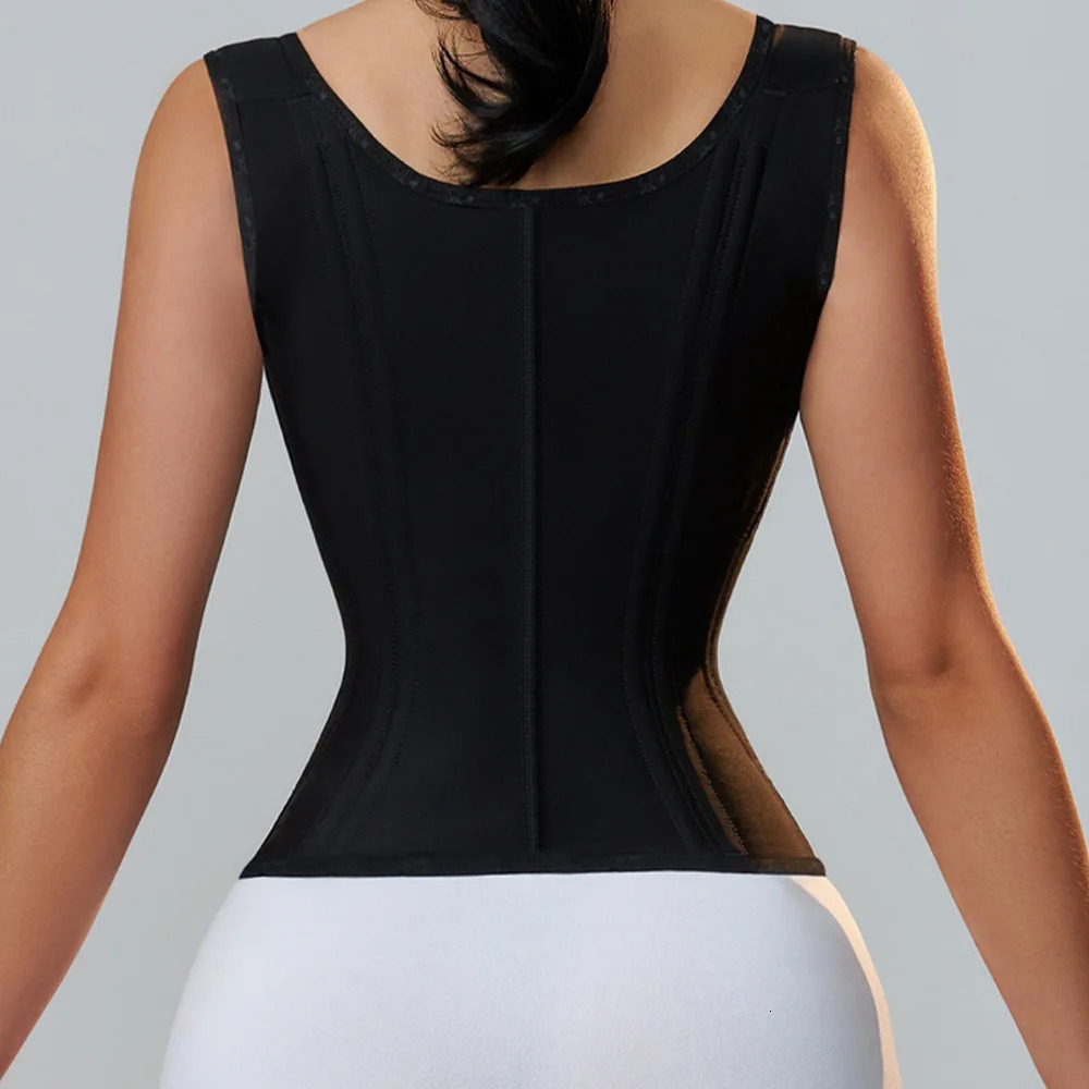 Fajas Colombians Girdles With Row Buckle and Zipper Postpartum Corset Waist Trainer Body Shaper For Women Sexy Shaping Curve 240327