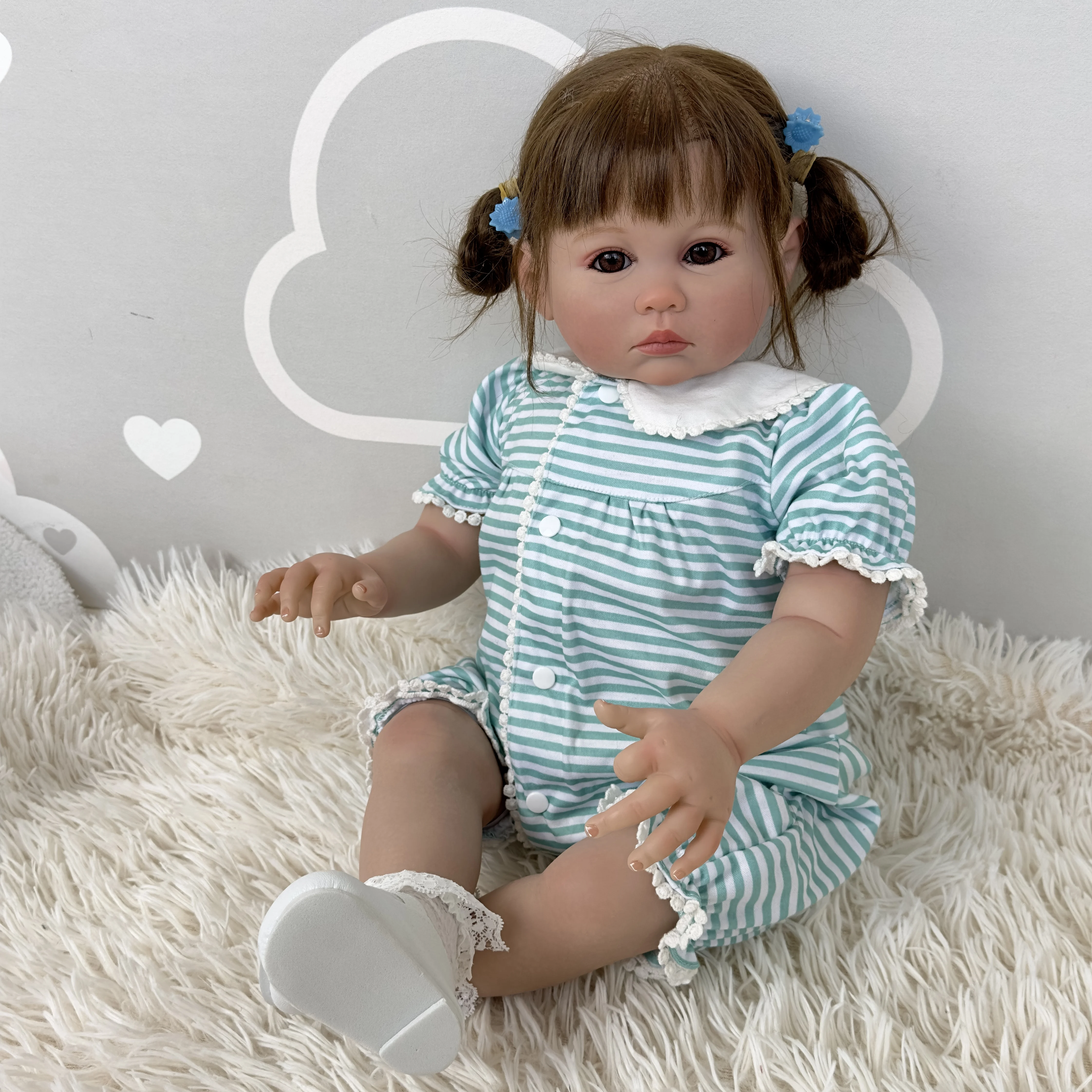 Girl Toddler 24Inch Reborn Julieata Soft Cloth Body Rooted Hair High ddmysmile Quality Hand Painted Doll 3D Skin Smile