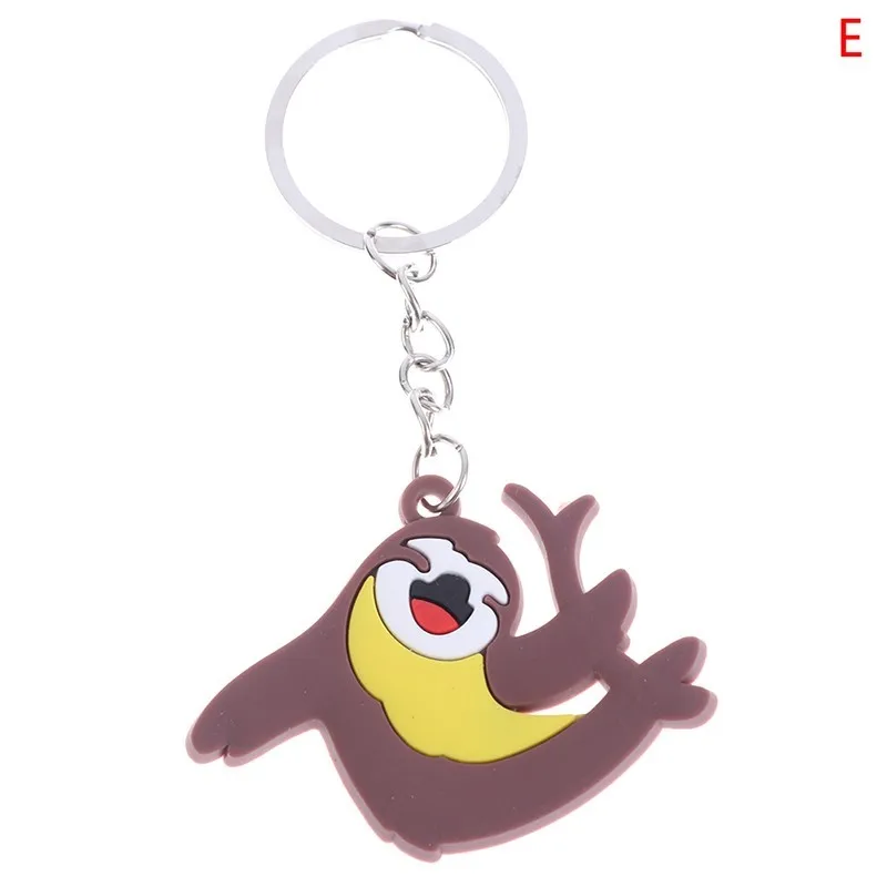 PVC Keychain DIY Sloth Key Rings Holder Key Chain Gift Jewelry Bag Phone Decor smile