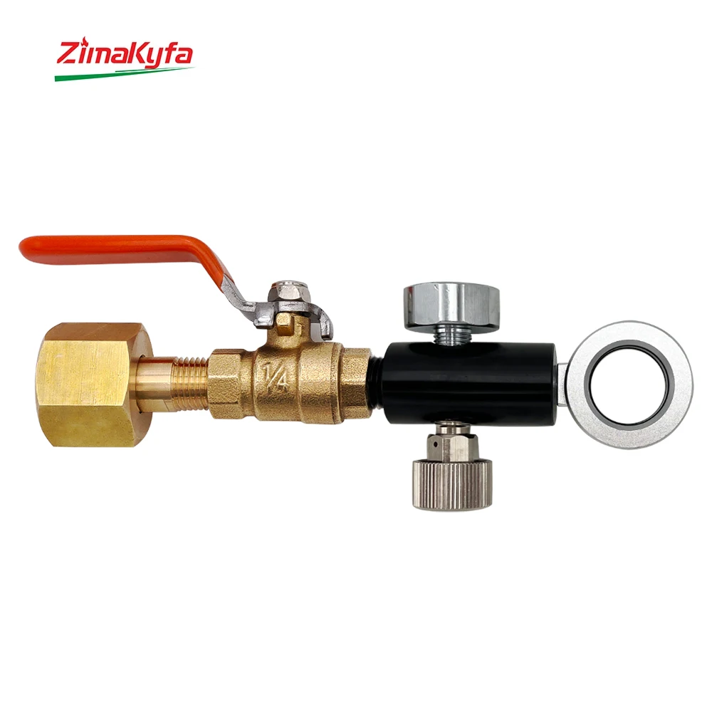 Soda Water CO2 Refill Adapter for Sodastream Quick Connect Cylinder DUO Art Terra Charging,Ball Valve 250Bar 2kPsi Gauge