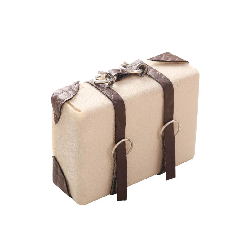 Leather Miniature 1:12 Dollhouse Suitcase Lage Box Briefcase Mini Bag Home Model Doll House Life ddmysmile Scene Decor Accessories Smile