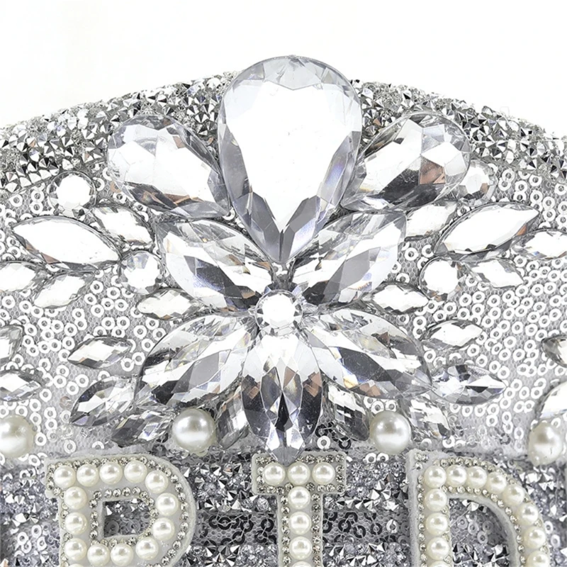 Bride Hat Handmade B36d Heavy Rhinestones Sequins Pearls Captain ddmysmile Hat Wedding Photo Smile