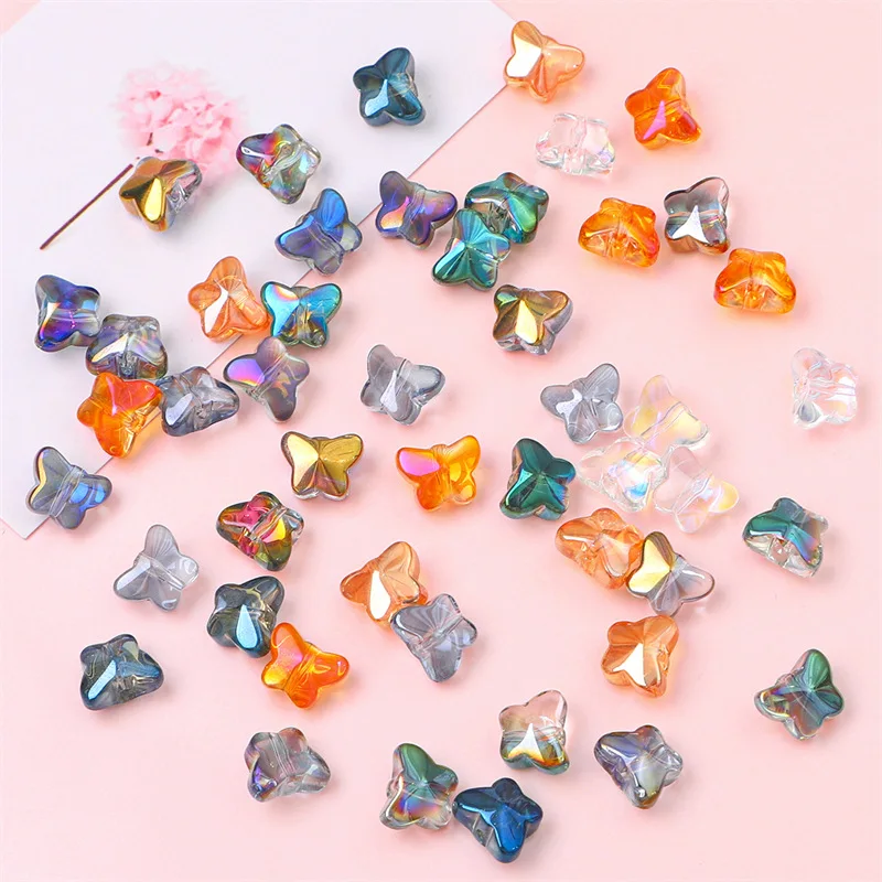 Czech beads 20pcs/lot Crystal AB Color Glass Butterfly Shape Faceted Beads for Jewelry making Necklaces Earrings Best Quality smile