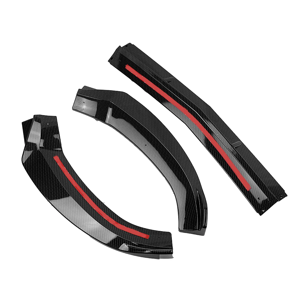 Mercedes-Benz W205 For C-Class C180 C200 C300 C400 Sport 2015 2016 2017 2018 Front Bumper Spoiler Lip Gloss Black Blade Splitter smile