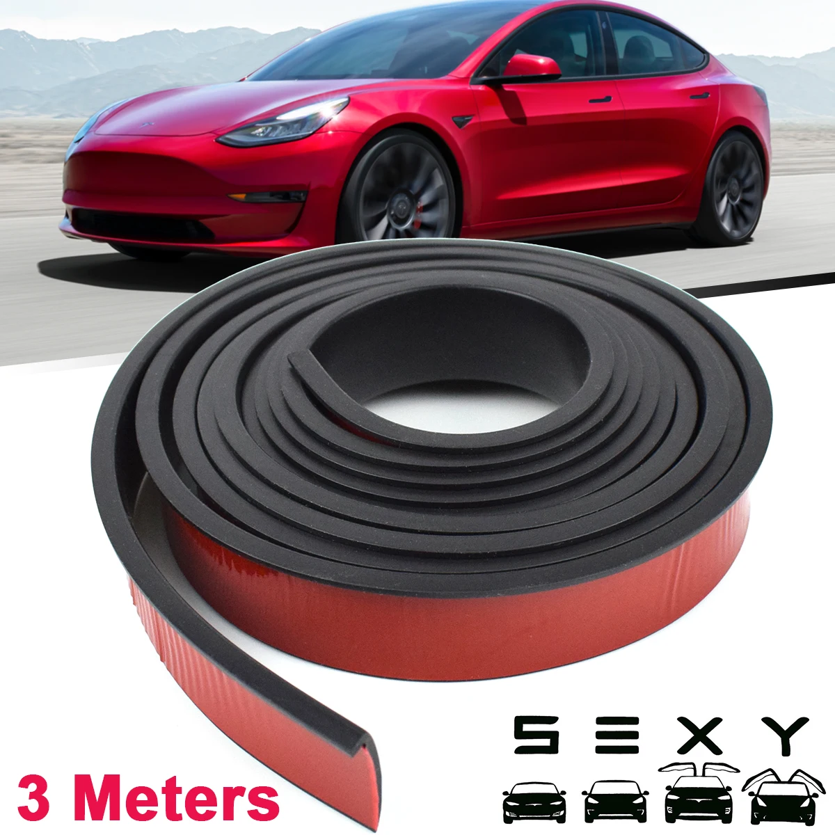 Car Fender Flare Wheel Arch Wing Expander Eyebrow Protector Auto Mudguard Lip Body Cover Splash Guard For Tesla Model 3 S X Y