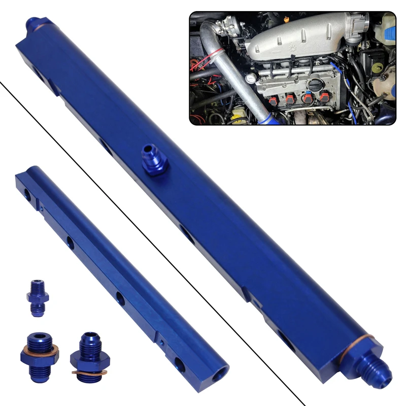 Aluminum High Flow Injector Fuel Rail kit Fits For Audi VW Golf GTI Jetta GLI Passat Turbo 20V VAG A3 S3 1.8L Purple/Blue