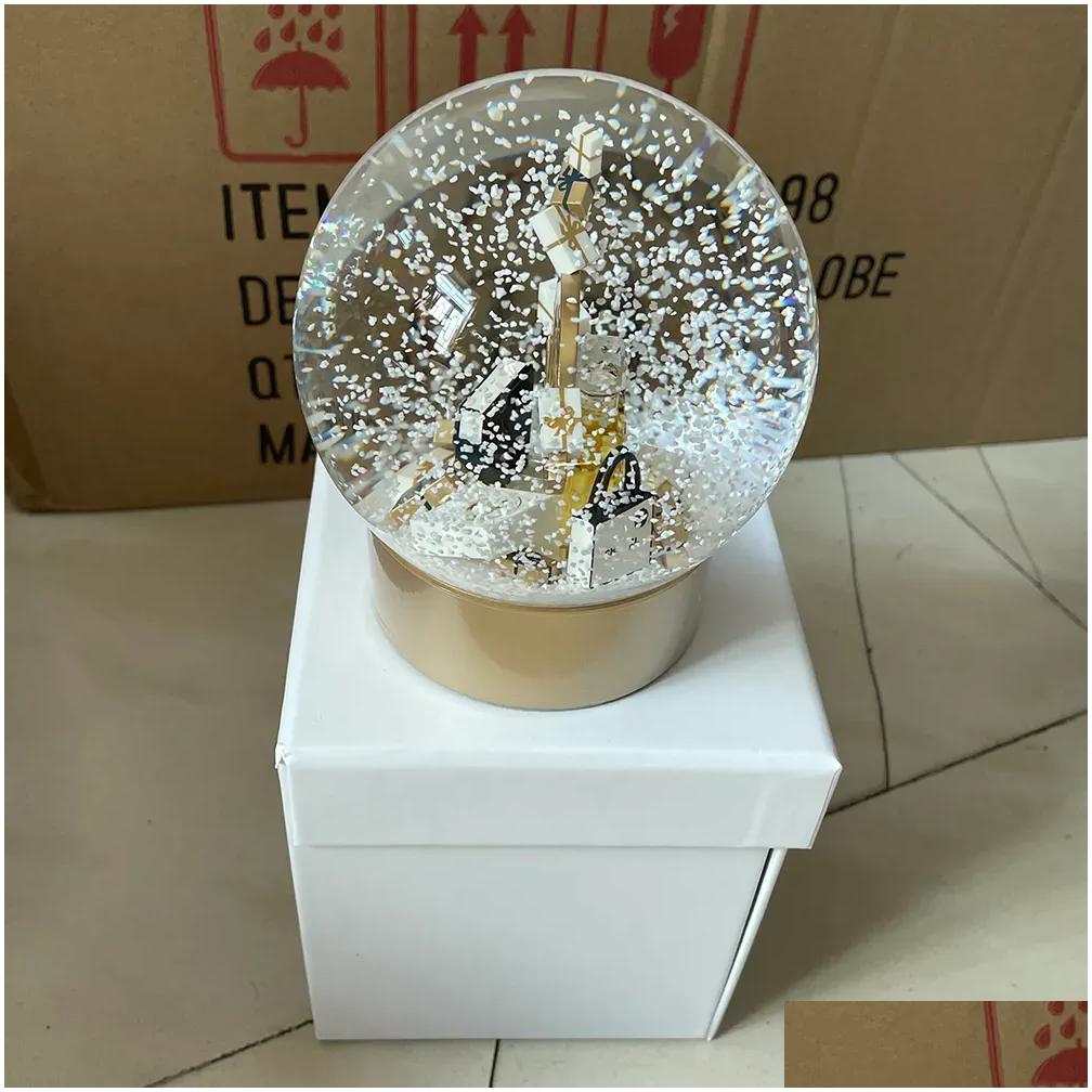 Decorations Allmatch Latest Edition Classics Snow Globe With Perfume Bottle Inside Crystal Ball For Special Birthday Novelty Vip Gift Dhred