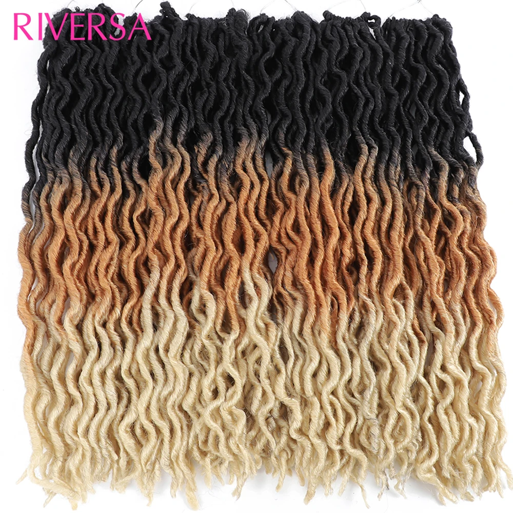 18 inch Faux Locs Crochet Hair Ombre Blonde Gypsy Locs Soft Crochet Dreadlocks Extensions Synthetic Braiding Hair Cheveux Braids