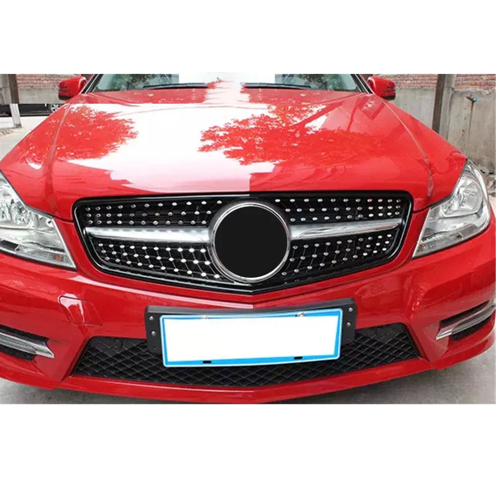 Diamond Style Grilles Front Grill For Mercedes Benz C Class W204 07 2008 2009 2010 2011 2012 2013 2014 C180 C200 C250 C300 C350