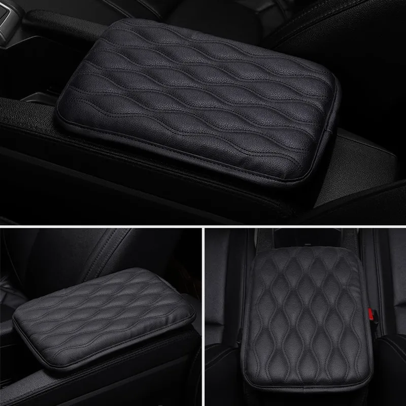 Box Car Mats Armrest Memory Foam Vehicle Arm Rest Box ddmysmile Pads Leather Center Console Covers Styling Interior Accessories Smile