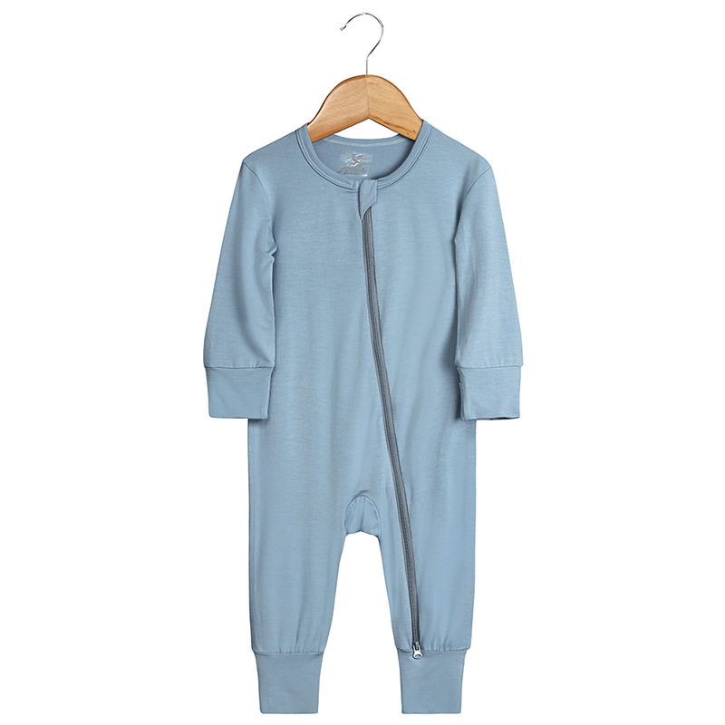 New Baby Romper Bamboo Fiber Baby Boy Girl Clothes Newborn Zipper Footies Jumpsuit Solid Long-Sleeve Baby Clothing 0-24M Pajamas